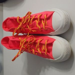 Converse CTAS Womens Canvas Racer Pink High Tops